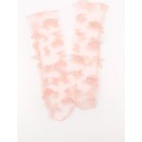Somon Kelebek Aplikeli Kız Çocuk Tül Çorap - 002-Pembe - 0 - 2 Yaş