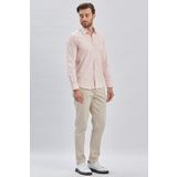 Somon Uzun Kollu Sert Yaka Cepsiz Pamuklu Likralı Klasik Slim Fit Dar Kesim Gömlek 1004240234