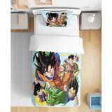 Son Goku 3D Dijital Baskılı Tek Kişilik Erkek Çocuk Genç Çarşafsız Nevresim Takımı - Mavi - 160 x 220 cm