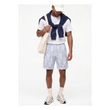 SON OF BRONZE Navy Blue Comfort Jakarlı Çizgili Şort
