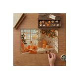 Sonbahar Dekoru - Portakallar ve Çiçekler Tasarımı 240 Parça Ahşap Puzzle Ahşap Kutuda MP03260