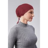 Sonbahar Moda Kadın Tesettür Likralı Penye Dikişsiz Kaymaz Düz Bone Bordo - Standart