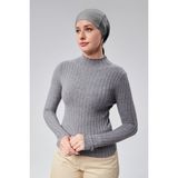 Sonbahar Moda Kadın Tesettür Likralı Penye Dikişsiz Kaymaz Düz Bone - Füme - Standart