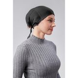 Sonbahar Moda Kadın Tesettür Likralı Penye Dikişsiz Kaymaz Düz Bone Siyah - 01 Siyah - Standart
