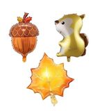 Sonbahar Şöleni Sincap Meşe Palamudu 3 Lü Folyo Balon Set