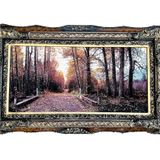 Sonbaharın Yolculuğu Adlı İran Tebriz Halı Tablo 126x76cm - Duvar Halı Kilim Tablo