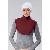 Sonbaharmoda Kadın Tesettür Elbisesi Yarım Boğazlı Simit Boyunluklu Penye Düz Renk Bordo