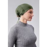 Sonbaharmoda Kadın Tesettür Likralı Penye Dikişsiz Kaymaz Düz Bağlamalı Bone