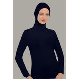 Sonbaharmoda Kadın Uzun Kollu Body Boyunluklu Boneli Tam badi Boğazlı Likralı Penye