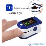 Sonex Açık Mavi Parmak Tipi Oksimetre Saniyede Ölçüm Yapan Kullanıcı Dostu OLED Ekran