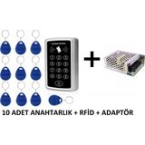 Sonex RFID Şifreli Kapı Kilidi - 10 Tag ve Adaptör ile Uzun Süreli Kullanım İçin Güvenlik - Siyah