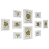 SONGMICS 10 fotoğraf çerçevesinden oluşan resim çerçevesi seti - 2 adet 20 x 25 cm, 4 adet 13 x 18 cm ve 4 adet 10 x 15 cm ahşap bordür beyaz RPF310W