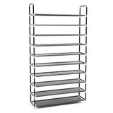 Songmics 10 Katlı Ayakkabı Rafı, 100x29x175 CM, Siyah, LSR10H