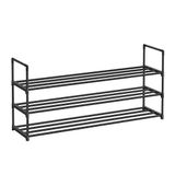 SONGMICS 3 Katlı Ayakkabı Rafı, Ayakkabı Saklama Düzenleyici, Metal Saklama Rafı, 15 ila 18 Çift Ayakkabıya Uygun, İstiflenebilir Ayakkabı Rafı, Koridor, Oturma Odası, Yatak Odası için, 30 x 116 x 55