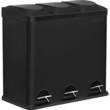 Songmics 54 Litre 3 Bölmeli Pedallı Çöp Kovası Siyah LTB54B