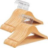 Songmics Askıları, 20' , Çentikli Askı, 360 Derece Döner Kanca, Doğal, 35 cm CRW006-20 - Standart