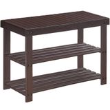 SONGMICS Ayakkabı Rafı Tezgahı, 3 Katmanlı Bambu Ayakkabı Depolama Düzenleyici, Giriş Tezgahı, 250 lbs'ye kadar tutar, 25 x 27,6 x 40,8 cm, Giriş Yolu Banyo Yatak Odası için, Kahverengi ULBS04Z