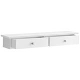 SONGMICS Duvar Rafı, 2 Çekmeceli Asma Raf, Parlak Yüzey, 15 Kg'a Kadar Taşıma Kapasitesi, 65 x 15 x 10 cm, Koridor, Oturma Odası ve Mutfak, Lws65Wt, Ahşap