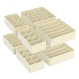 SONGMICS İç çamaşırı düzenleyici 8'li set, çekmece düzenleyici, katlanabilir, elbise dolabı, saklama kutusu, kumaş kutular, saklama, sütyen, çorap, kravat için, bej RUS008M01