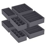 SONGMICS İç Giyim Düzenleyici 8'li Set, Çekmece Düzenleyici, Katlanabilir, Gardırop Düzenleyici, Saklama Kutusu Dolabı, Kumaş Kutuları Saklama, Sütyen, Çorap, Kravat, Gri RUS08GY