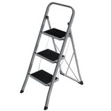 Songmics Merdiven, 3 Basamaklı Merdiven, Katlanır, Kolay Saklanabilir, 150 Kg'a Kadar Taşıma Kapasitesi, Güvercin Grisi, Gsl003Gy01