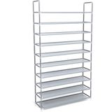 Songmics Songmıcs 10 Katlı Ayakkabı Rafı, 100X29X175 Cm, Gri, LSR10G
