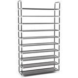 Songmics Songmıcs 10 Katlı Ayakkabı Rafı, 100X29X175 Cm, Siyah, LSR10H - Gri