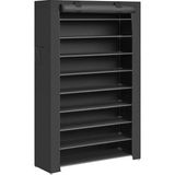 Songmics Songmıcs 10 Katlı Ayakkabı Rafı 28X88X160 cm Ayakkabı Dolabı, Ayakkabı Depolama, Toz Geçirmez Kapaklı Ayakkabı Organizatörü, Yüksek Topuklu Spor Ayakkabı Için Uygun, Metal Raf, Siyah, RXJ36HV1 - Gri