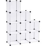 Songmics Songmıcs 9 Bölmeli Raf Sistemi, Ayakkabı Rafı, Banyo Rafı, Giysi Dolabı, Oyuncak Dolabı, 93 x 31 x 123 Cm, Beyaz LPC115S - Gri
