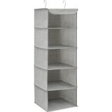 Songmics Songmıcs Asılı Raf, Elbise Dolabı Düzenleyici, Askılı Muhafaza, Kıyafetler Için, Yer Tasarrufu Sağlar ve Katlanabilir, Metal Kanca, Bambu Eklentiler, Keten Benzeri Doku, Açık Gri RCH005W01