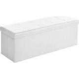Songmics Tabure 120 Litre, Saklama Kutusu, Tabure, Katlanabilir, 300 'a Kadar Yük, Sentetik Deri Kapak, Döşem - Standart