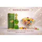 Songül Fıstık Kolonyası Ve 1 Kg Şölen Bayram Şekeri Paketi | Karışık Sert Ve Meyve Aromalı Jöle Şeker Misafir İkram Seti