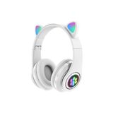 Sonia Bass A Kalite Kedi Kulağı Detaylı Bluetooth Kablosuz Rengarenk Işıklı Mor Oyuncu Kulaklık
