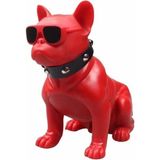 Sonia Desingshop Gözlüklü Bulldog Köpek Bluetooth Kablosuz Hoparlör Ses Bombası Kırmızı DSGBH08