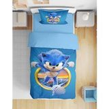 Sonic 3D Dijital Baskılı Tek Kişilik Erkek Çocuk Nevresim Takımı Genç Nevresim Takımı (Mavi)