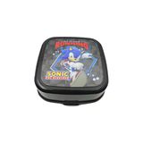Sonic 4 Bölmeli Beslenme Kabı, Kaşık ve Çatal İçinde, Siyah