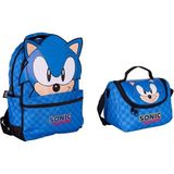 Sonic Back To School Sonic Mavi Üç Boyutlu Okul Çantası ve Beslenme Çantası Mavi - --