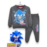 Sonic Baskılı Erkek Çocuk Sweatshirt / Eşofman Takımı - 6 - 7 Yaş - 0-Gri