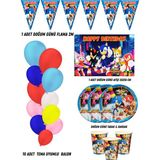 Sonic Boom Kirpi Sonic 8 Kişilik Doğum Günü Parti Malzemeleri Süsleri Partymix