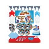 Sonic Boom Sonic Afişli Büyük Boy Afişli 8 Kişilik Doğum Günü Seti 50cm X 70cm Pasta Süsü Dahil