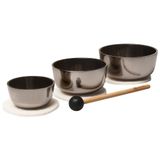 Sonic Energy Nagi Singing Bowl Set – 3 Parça, Sabit – Meditasyon, Yoga ve Mindfulness için – Kapak, Keçe Halka ve Tokmak Dahil (SBZ1)