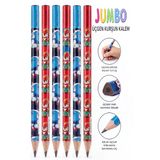 Sonic Jumbo Kurşun Kalem 6 Adet Fatih Üçgen Başlangıç Kalemi Siyah İlk Kalemim Jumbo Kalın Kalem Kolay Tutuş