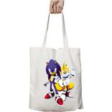 Sonic Karakter Mavi Iki Taraf Kalıcı Yıkanabilir Okul Plaj Omuz Bez Çanta