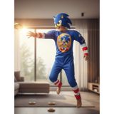 Sonic Kaslı Çocuk Kostümü - 5 - 6 Yaş - Çok Renkli