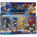 Sonic Kirpi Sonic Oyuncak Tails-Super Sonıc-Knuckles-Sonic 4'lü Figür Karakter Oyuncak Seti