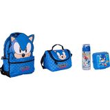 Sonic Mavi Okul Çantası 4 Parça Set Ergonomik Tasarım ve Geniş Kapasite ile Konforlu Taşıma