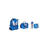 Sonic Okul Çantası Mavi 3D Tasarım, 4 Parça Set