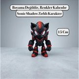 Sonic Shadow Zırhlı Karakter Heykeli - Koleksiyonluk Oyuncu Figürü 15 cm ( Kırmızı )