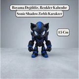 Sonic Shadow Zırhlı Karakter Heykeli - Koleksiyonluk Oyuncu Figürü 15 cm ( Mavi )