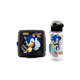 Sonic Siyah Sonic Lisanslı 500 ml Matara Ve Dört Bölmeli Beslenme Kabı Seti